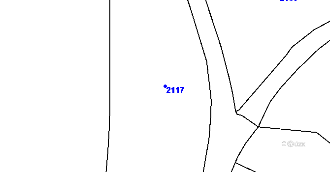 Parcela st. 2117 v KÚ Mirošov u Bobrové, Katastrální mapa