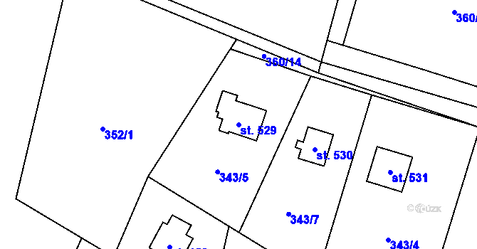 Parcela st. 529 v KÚ Mirošovice u Říčan, Katastrální mapa