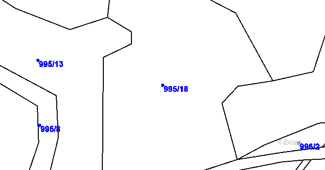 Parcela st. 995/18 v KÚ Boudy, Katastrální mapa