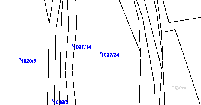 Parcela st. 1027/24 v KÚ Boudy, Katastrální mapa