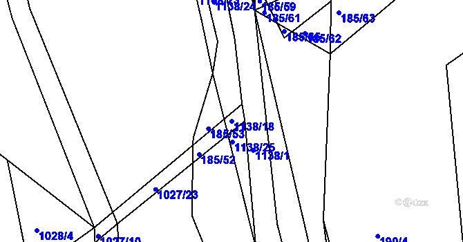 Parcela st. 1138/18 v KÚ Boudy, Katastrální mapa