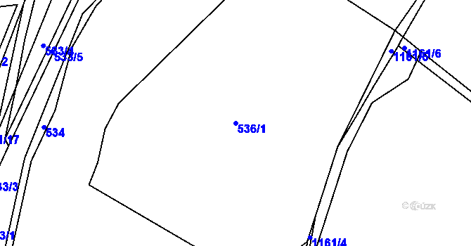 Parcela st. 536/1 v KÚ Boudy, Katastrální mapa