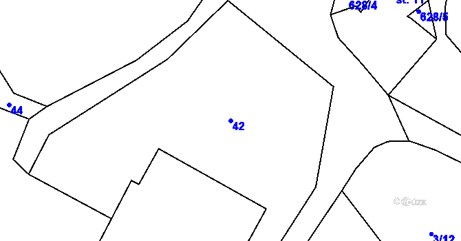 Parcela st. 42 v KÚ Lučkovice, Katastrální mapa