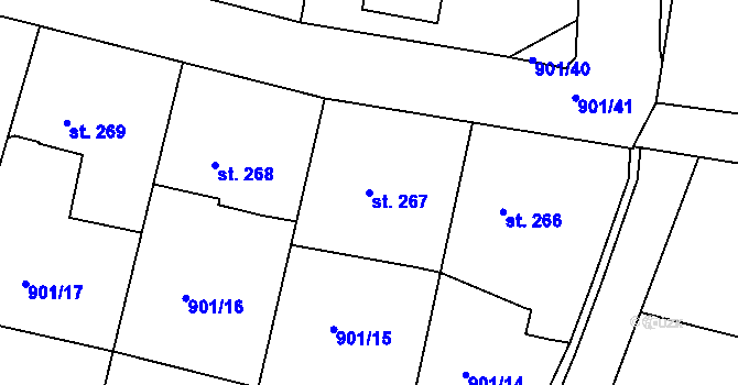 Parcela st. 267 v KÚ Mirotice, Katastrální mapa