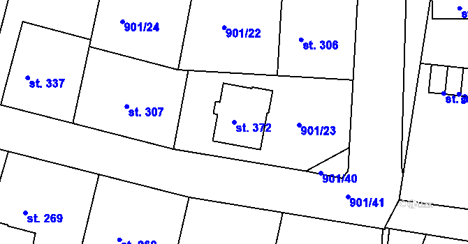 Parcela st. 372 v KÚ Mirotice, Katastrální mapa