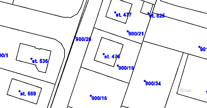 Parcela st. 478 v KÚ Mirotice, Katastrální mapa