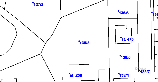 Parcela st. 138/2 v KÚ Mirotice, Katastrální mapa