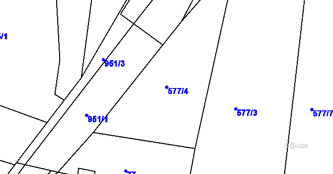 Parcela st. 577/4 v KÚ Mirotice, Katastrální mapa