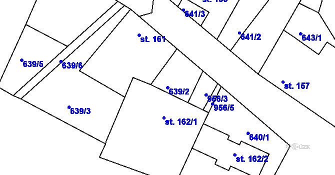 Parcela st. 639/2 v KÚ Mirotice, Katastrální mapa