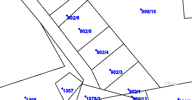 Parcela st. 902/4 v KÚ Mirotice, Katastrální mapa