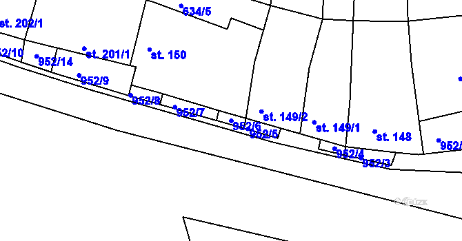 Parcela st. 952/6 v KÚ Mirotice, Katastrální mapa