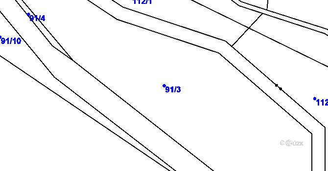 Parcela st. 91/3 v KÚ Mírovský Grunt, Katastrální mapa