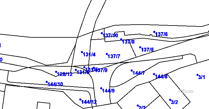 Parcela st. 137/4 v KÚ Mírová, Katastrální mapa