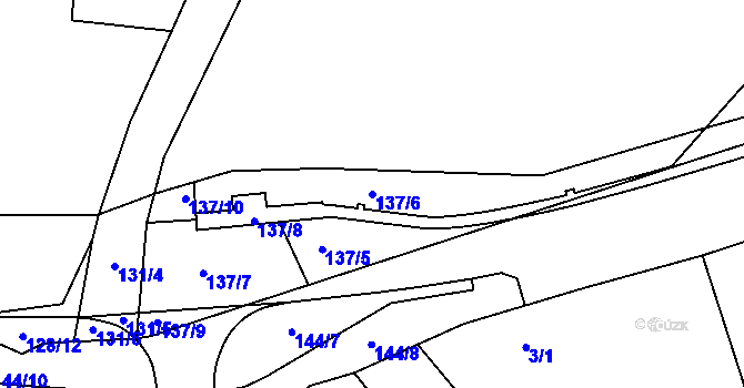 Parcela st. 137/6 v KÚ Mírová, Katastrální mapa