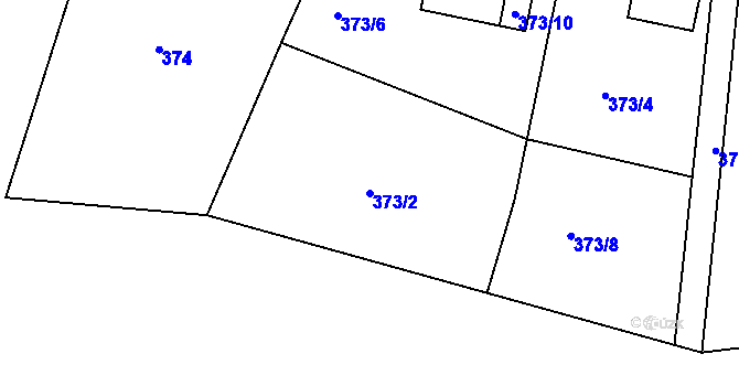 Parcela st. 373/2 v KÚ Mírová, Katastrální mapa