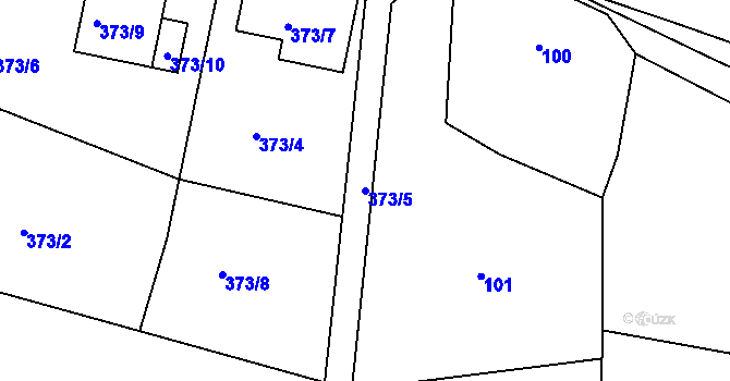 Parcela st. 373/5 v KÚ Mírová, Katastrální mapa