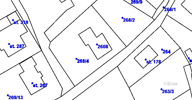 Parcela st. 168 v KÚ Bělá u Turnova, Katastrální mapa