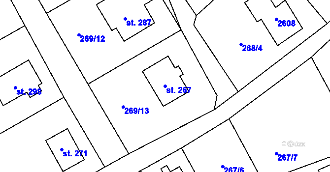 Parcela st. 267 v KÚ Bělá u Turnova, Katastrální mapa