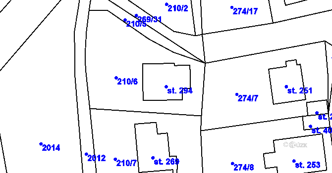 Parcela st. 294 v KÚ Bělá u Turnova, Katastrální mapa