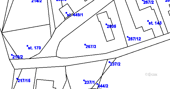 Parcela st. 267/3 v KÚ Bělá u Turnova, Katastrální mapa