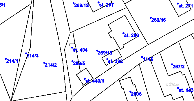 Parcela st. 269/19 v KÚ Bělá u Turnova, Katastrální mapa