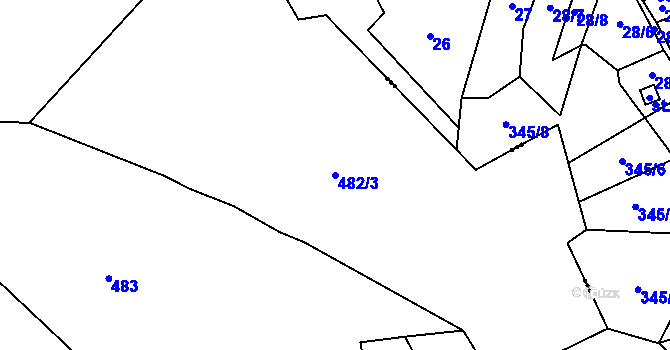 Parcela st. 482/3 v KÚ Bělá u Turnova, Katastrální mapa