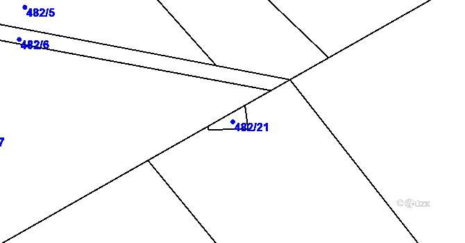Parcela st. 482/21 v KÚ Bělá u Turnova, Katastrální mapa