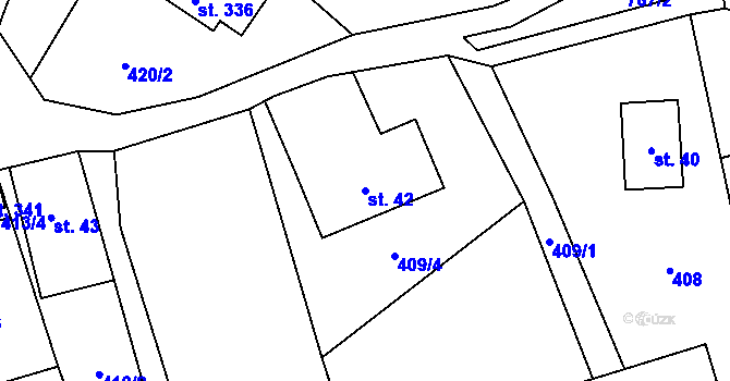 Parcela st. 42 v KÚ Sekerkovy Loučky, Katastrální mapa