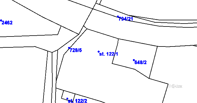 Parcela st. 122/1 v KÚ Sekerkovy Loučky, Katastrální mapa