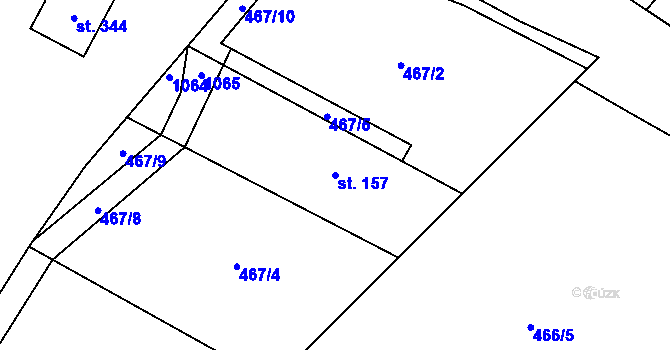 Parcela st. 157 v KÚ Sekerkovy Loučky, Katastrální mapa