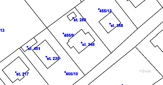 Parcela st. 249 v KÚ Sekerkovy Loučky, Katastrální mapa