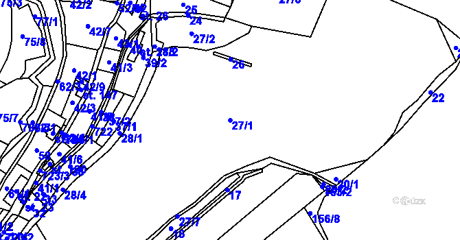 Parcela st. 27/1 v KÚ Sekerkovy Loučky, Katastrální mapa