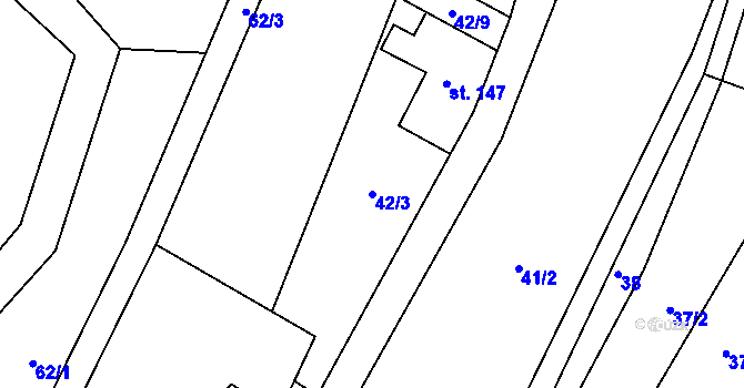 Parcela st. 42/3 v KÚ Sekerkovy Loučky, Katastrální mapa
