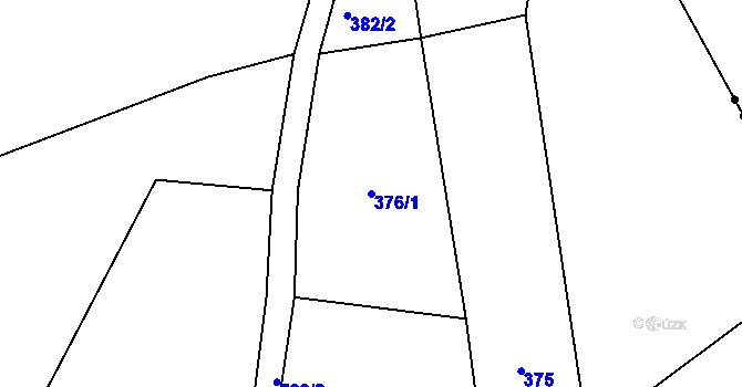 Parcela st. 376/1 v KÚ Sekerkovy Loučky, Katastrální mapa