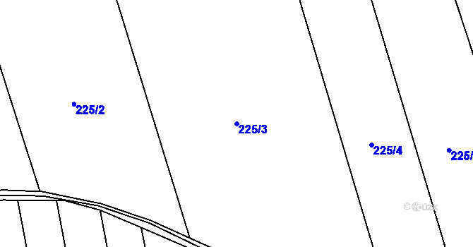 Parcela st. 225/3 v KÚ Sekerkovy Loučky, Katastrální mapa