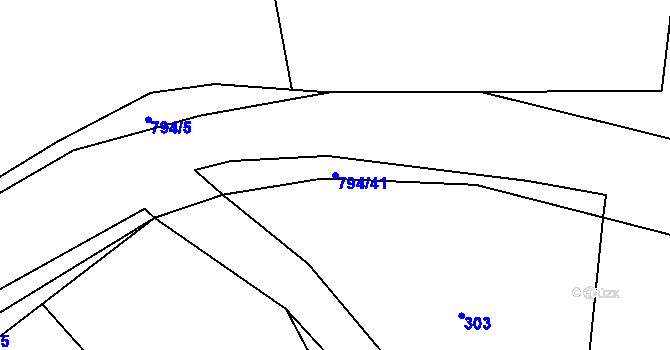 Parcela st. 794/41 v KÚ Sekerkovy Loučky, Katastrální mapa