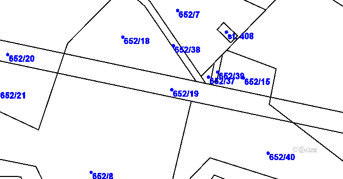 Parcela st. 652/19 v KÚ Sekerkovy Loučky, Katastrální mapa