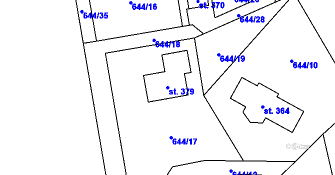 Parcela st. 379 v KÚ Sekerkovy Loučky, Katastrální mapa