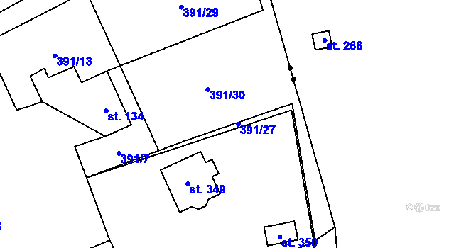 Parcela st. 391/27 v KÚ Sekerkovy Loučky, Katastrální mapa