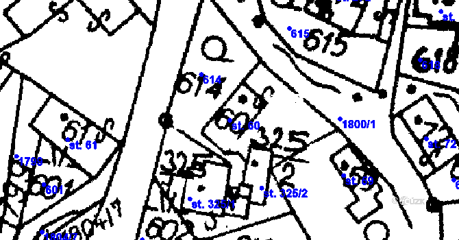 Parcela st. 60 v KÚ Vesec pod Kozákovem, Katastrální mapa
