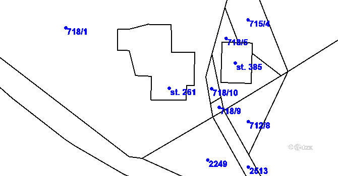 Parcela st. 261 v KÚ Vesec pod Kozákovem, Katastrální mapa
