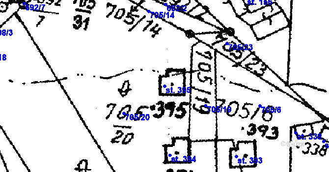 Parcela st. 395 v KÚ Vesec pod Kozákovem, Katastrální mapa