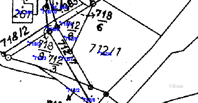 Parcela st. 712/1 v KÚ Vesec pod Kozákovem, Katastrální mapa