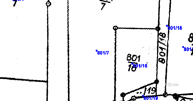 Parcela st. 801/7 v KÚ Vesec pod Kozákovem, Katastrální mapa