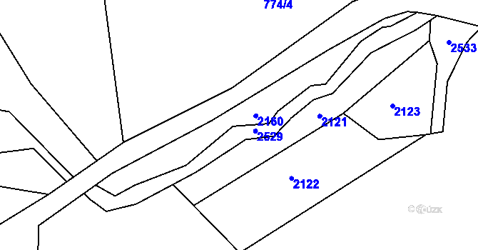 Parcela st. 774/6 v KÚ Vesec pod Kozákovem, Katastrální mapa