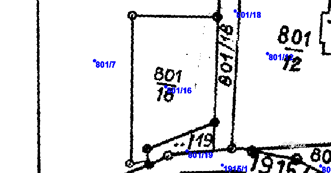 Parcela st. 801/16 v KÚ Vesec pod Kozákovem, Katastrální mapa