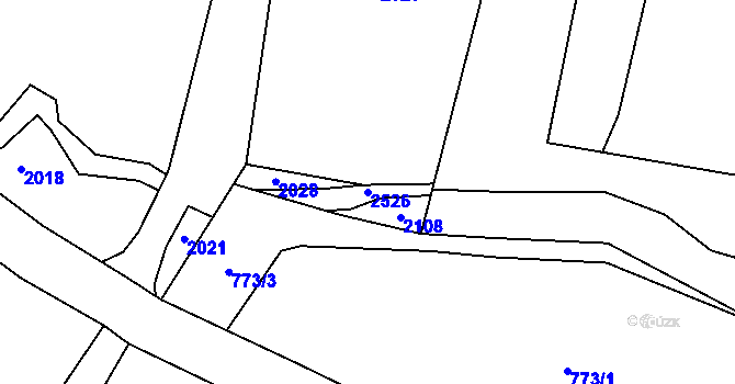 Parcela st. 2526 v KÚ Vesec pod Kozákovem, Katastrální mapa