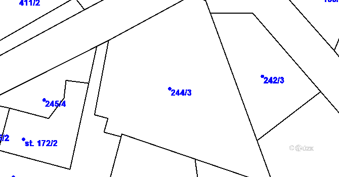 Parcela st. 244/3 v KÚ Mirovice, Katastrální mapa