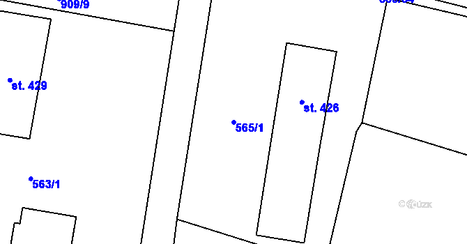Parcela st. 565/1 v KÚ Mirovice, Katastrální mapa