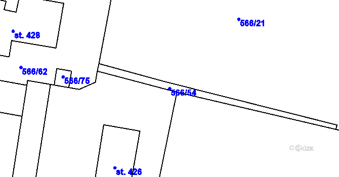 Parcela st. 566/54 v KÚ Mirovice, Katastrální mapa